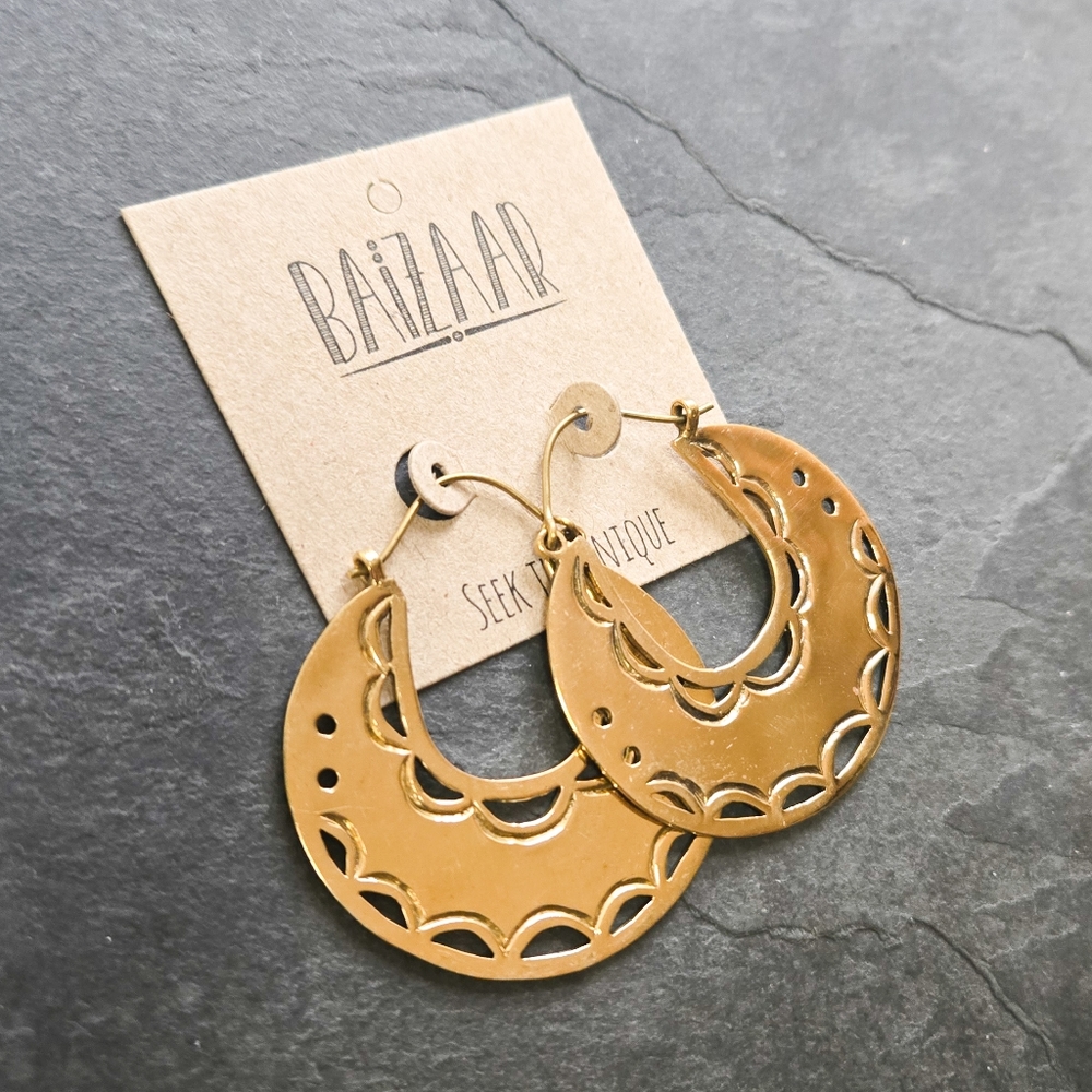 NWT Baizaar Mermaid Crescent Earrings - Picture 5 of 5